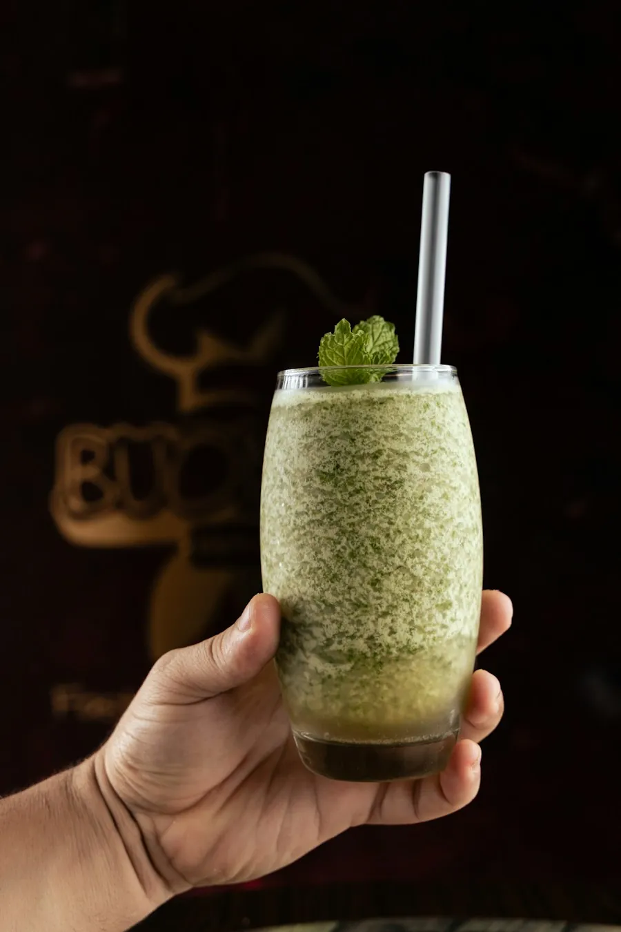 Green protein smoothie from the fuel bar